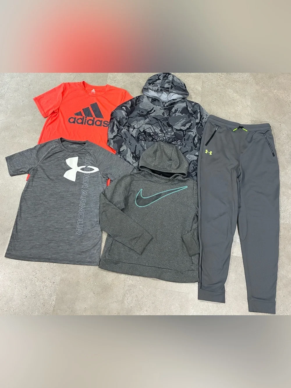 Boys UNDER ARMOUR/NIKE/ADIDAS Jogger Sweatpants..Sweatshirts & Shirt Lot, sz XL